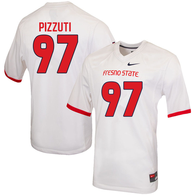 Men #97 Dario Pizzuti Fresno State Bulldogs College Football Jerseys Sale-White